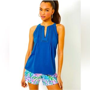 EUC Lilly Pulitzer Isaac Knit Top Barton Blue
